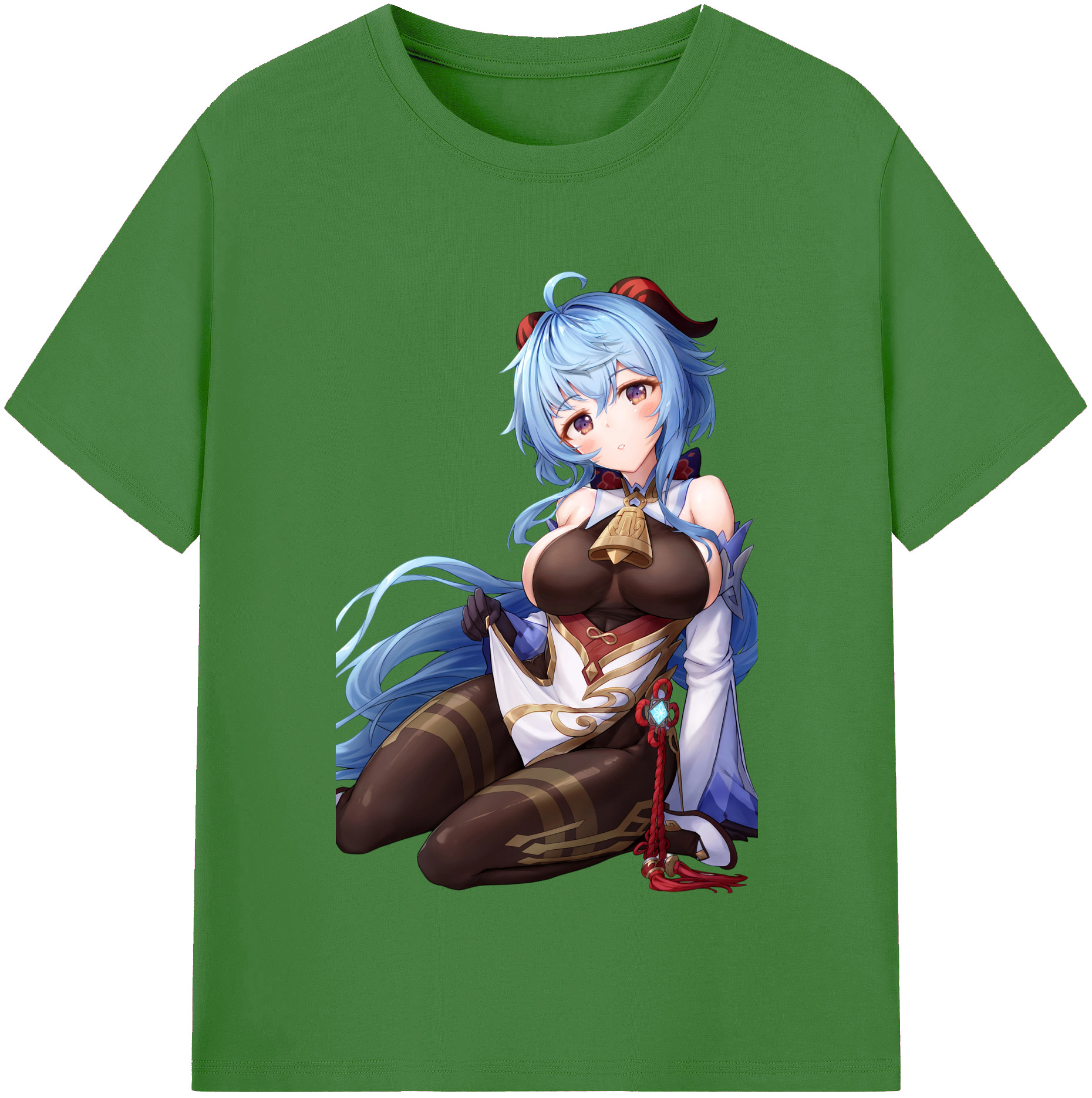 げんし神 甘雨 かんう genshin Ganyu レディースカジュアルプリントTシャツ（綿100％）